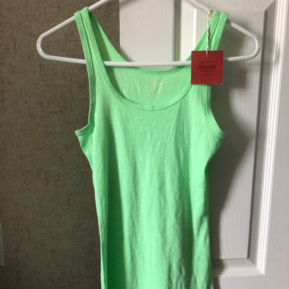 NWT Mossimo Ribbed Tank Top Lime Green Size L